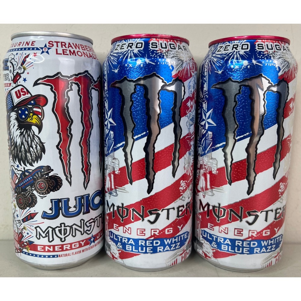 UFC 250 Monster Energy Empty Can Ultra Red White Blue Razz Strawberry Lemon